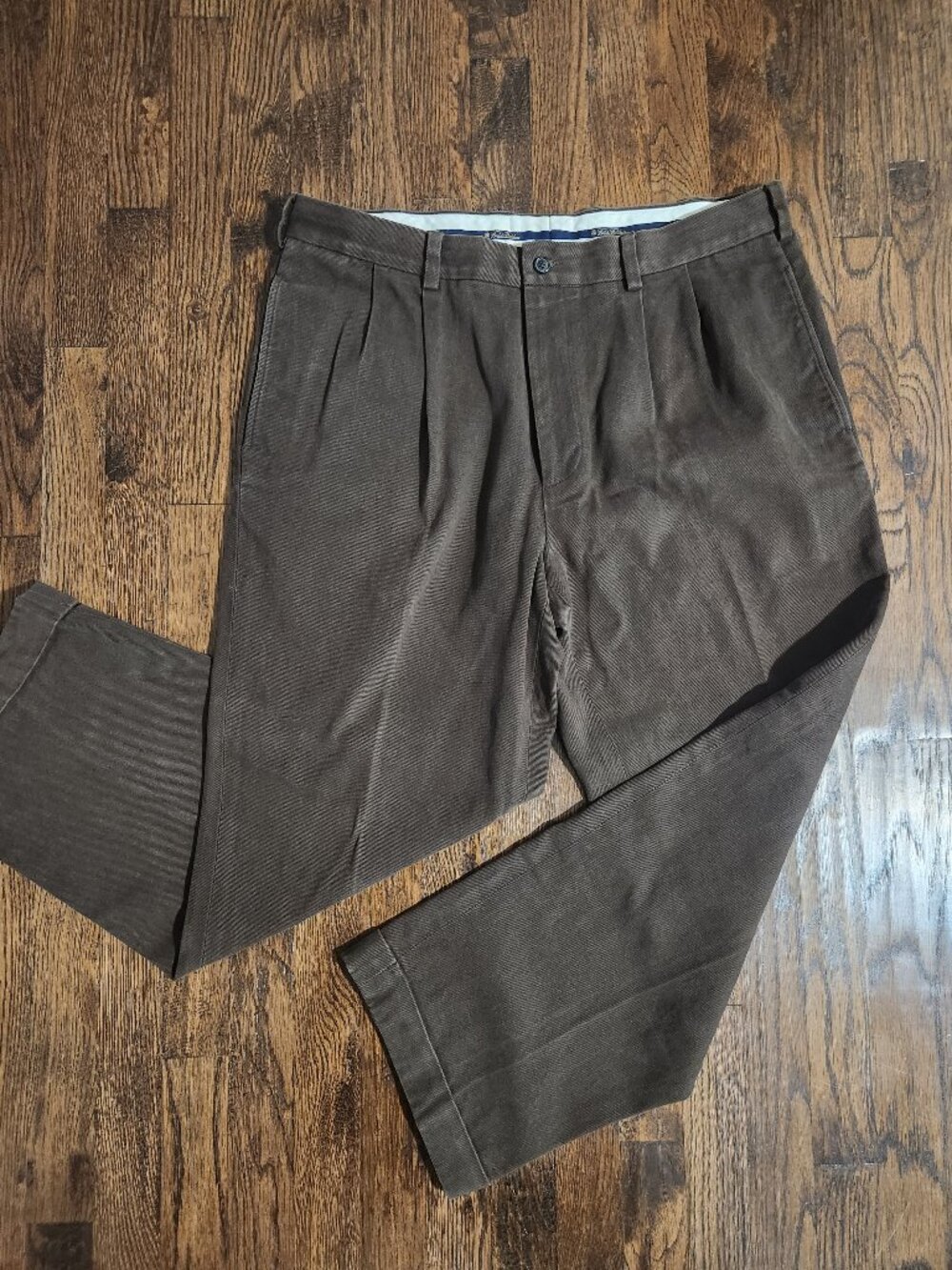 Brooks Brothers Elliot Advantage Chino Pants Pleated Men’s Brown size 38x30
